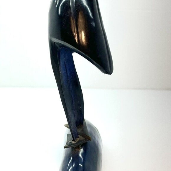 Vintage Egyptology Hand Carved Bird Sculpture On Base Ibis Stork Egret Heron - Picture 3 of 8